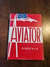 Vintage Aviator No 918 Pinochle Red Deck Playing Cards by The US Playing Card Co
