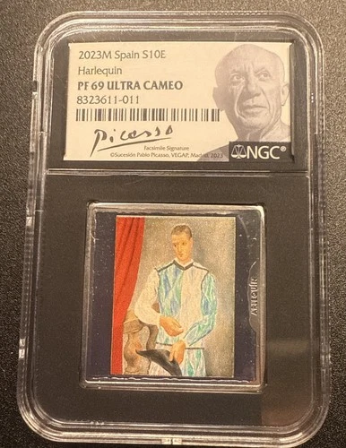 Spain 2023M S10E €10 Picasso Harlequin - NGC PF 69 Ultra Cameo Euro Espana