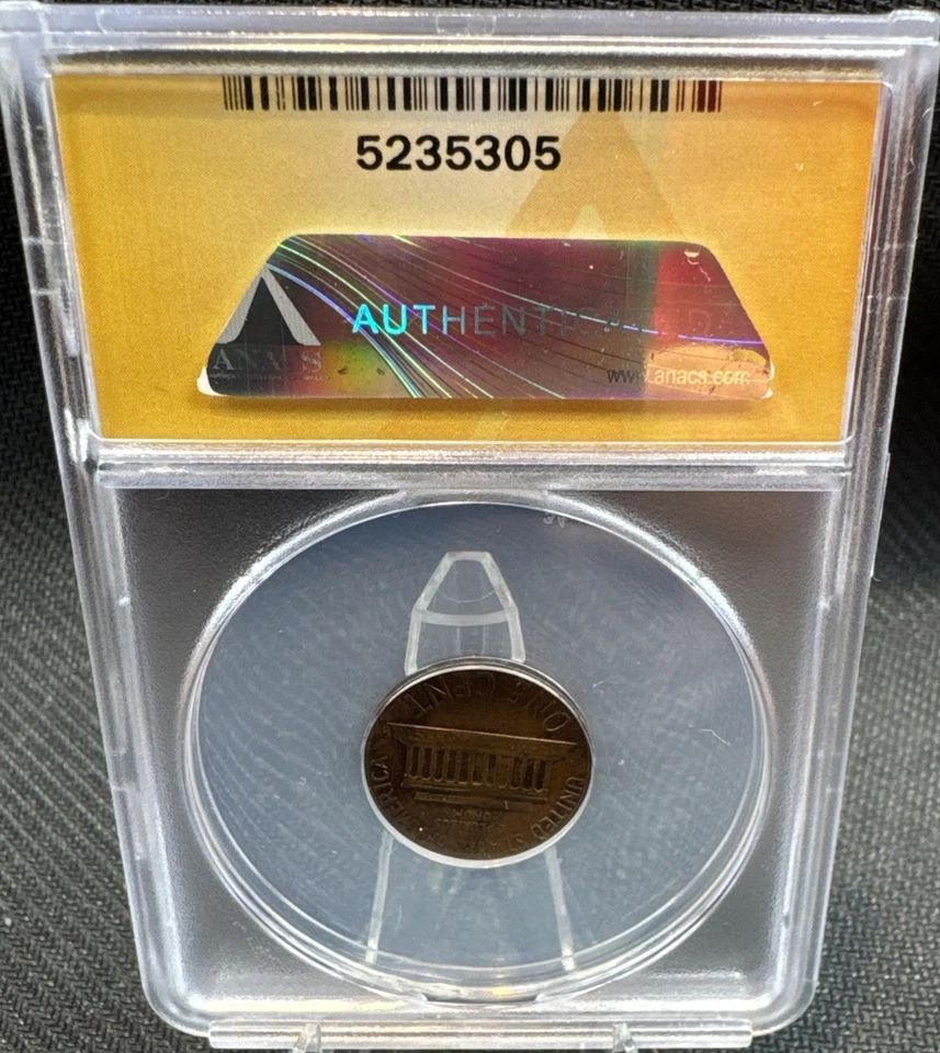 1973-D Error  Lincoln Cent Obverse Lamination Error ANACS MS 63 RB 5235305 Rare - Image 3 of 4