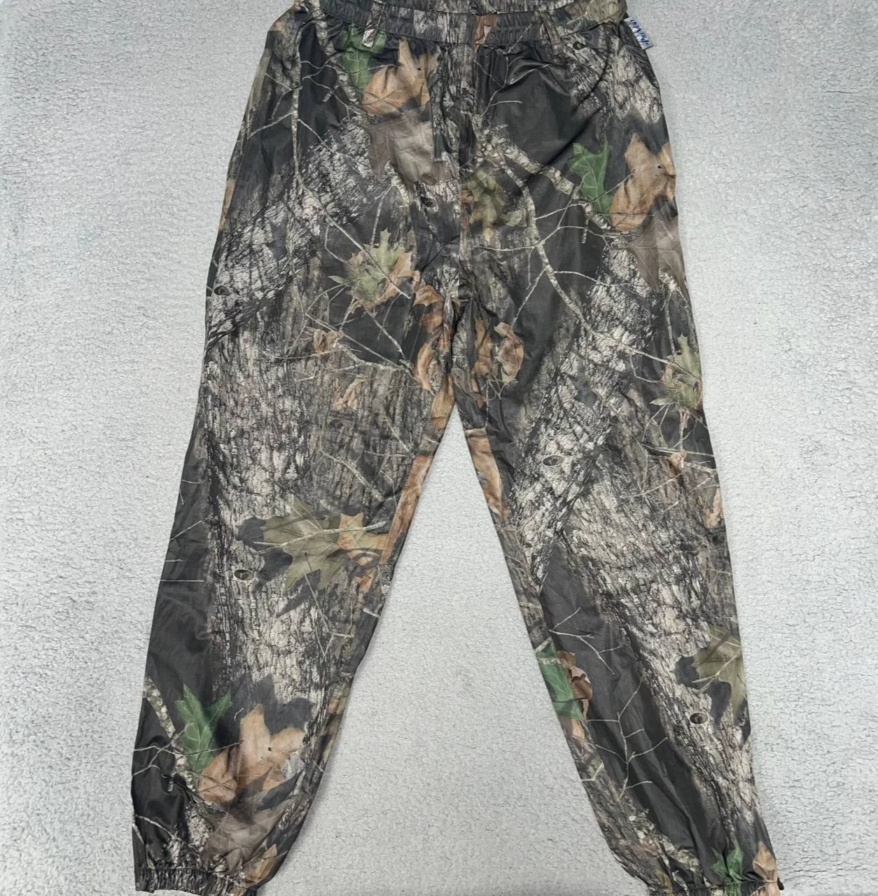 VTG Browning Rain Pants Men's Sz XL Camo Realtree Oak Drylite Pre Vent Ankle Zip