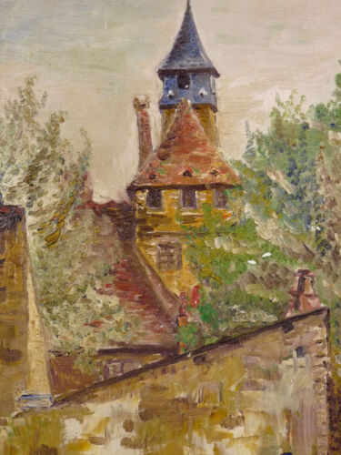 Chevalier (XIX/XX) Antique Oil On Canvas: Castle In France Landscape