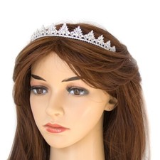 Wedding Bridal Tiara Rhodium Plated with Crystal Crown.