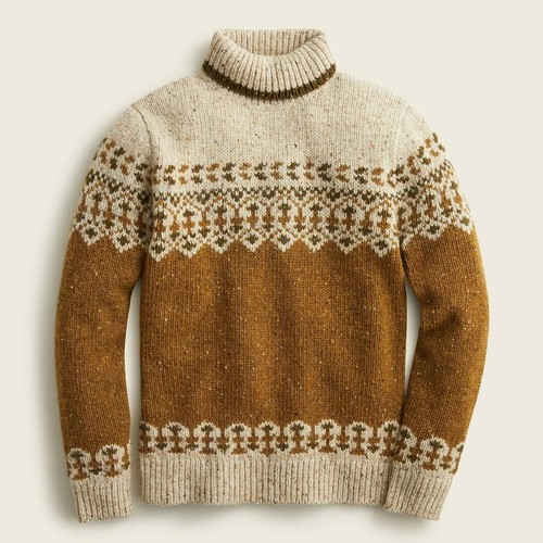 Suéter Cuello Alto Nuevo con Etiquetas J.Crew Wallace & Barnes Fair Isle Donegal - XS, Oliva - Imagen 1 de 4