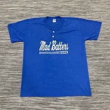 Vintage Russel Athletic Blue Henley T-shirt Size XL