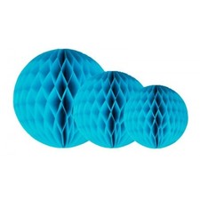 3 FESTONI DECORAZIONE CARTA CELESTE CM 20-30-40  FESTONI COMPLEANNO FESTA GLOBO