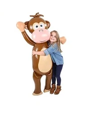 Huge Monkey Inflate (67") Vinyl.  Safari, Jungle Party Decoration.