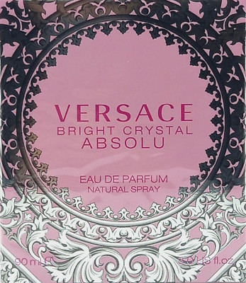 VERSACE BRIGHT CRYSTAL ABSOLU EAU DE PARFUM SPRAY FOR WOMEN 3.0 Oz / 90 ml NEW!