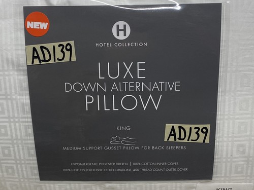 Hotel Collection Luxe Down-Alternative Medium Support King Pillow New - Picture 3 of 8