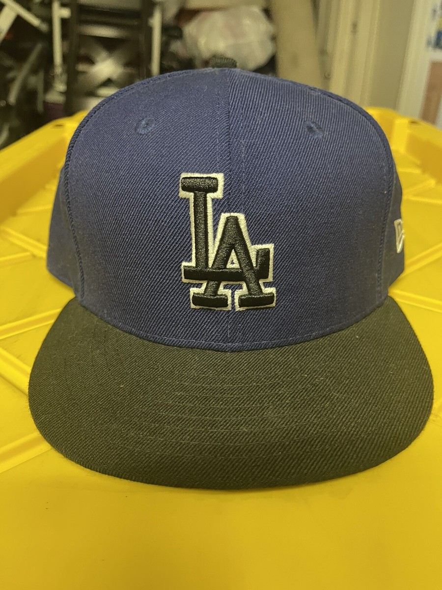 New Era 59fifty Pro Fit Hat Los Angeles Dodgers Navy Blue Black LA