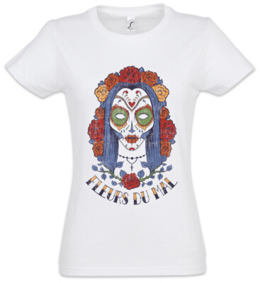 Fleurs Du Mal Damen T-Shirt Holi Tattoo Tattooist Headshot Skulls Mexico Latin