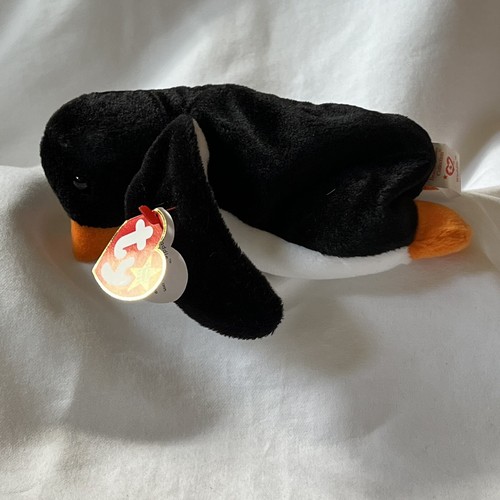 TY Beanie Baby Collezione Ritirato 1995 Waddle Pinguino PE Pellet # 4075 - Foto 6 di 11