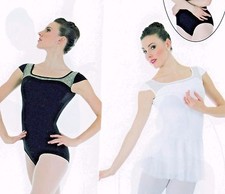 NWT Body Wrappers p863 Capsleeve v back Protech Leotard 3 colors ladies lacemesh