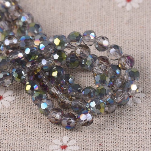 100pcs 6mm Round Sphere Ball Faceted Crystal Glass Loose Spacer Craft Beads lot - Picture 88 of 110