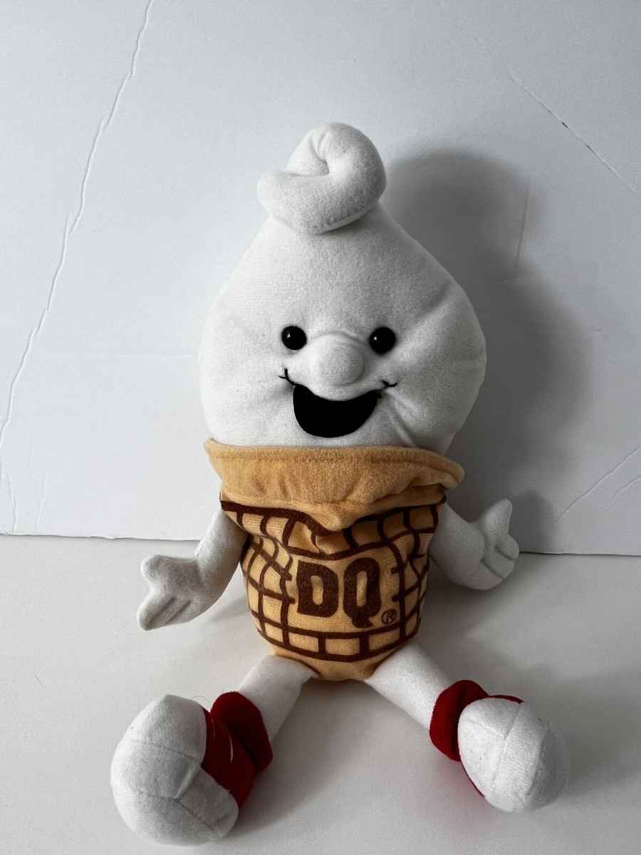 Vintage DQ DAIRY QUEEN Ice Cream Cone Vanilla Stuffed Animal Plush