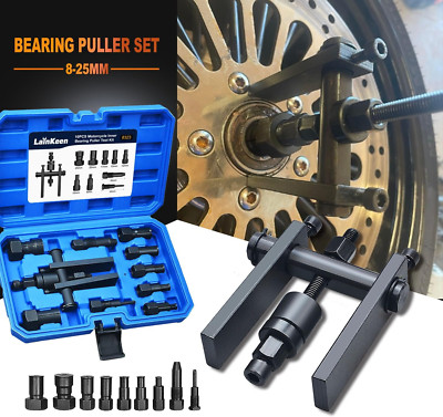 10PC Motorcycle Inner Bearing Removal Tool Extractor Puller Set Internal 8-25MM