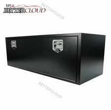 48''X18''X18'' Black Steel Underbody Truck Box with T-Handle Latch for RVs ATVs