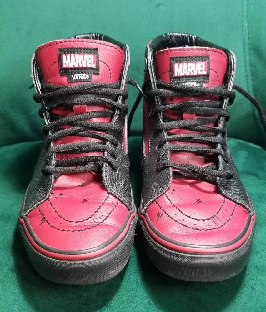 Vans SK8 x Marvel Deadpool Hi Top Sneakers US Men 5.5 Women 7 See Photos