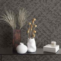 Tapete Vlies Rattan Bast Holz Anthrazit Botanica 33310 (4,68€/1Qm)