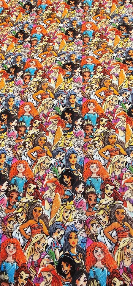 Disney Princess Collection Cotton Blend Fabric 30 x 56 Vibrant Prewashed Unique - Image 2 of 3