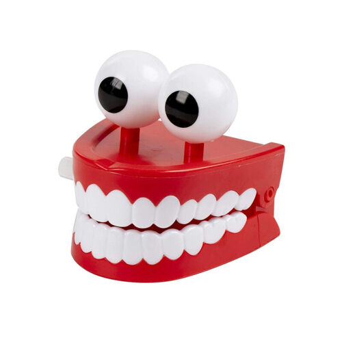 Novelty Dentures Clockwork Fun Toy Teeth Clockwork Beating On The Chain Toy.ID - Picture 1 of 7