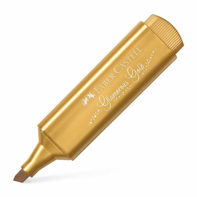 Faber-Castell Textliner 46 Metallic Textmarker gold, silber, ruby, rose, 4er-Set