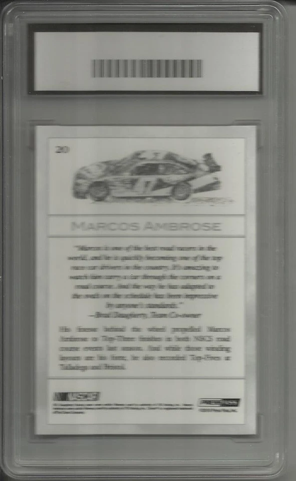 2010 PRESS PASS ECLIPSE MARCOS AMBROSE CARD GMA GRADED 10 - Image 2 of 2
