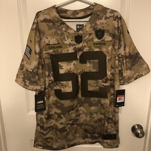Details about Nike NFL Khalil Mack Oakland Raiders Camo Large SALUTE TO SERVICE Jersey