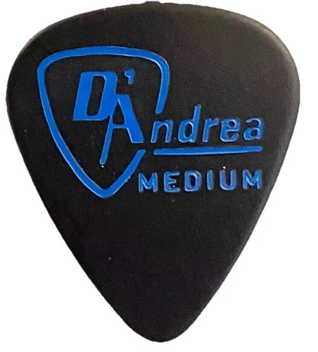 D'Andrea Guitar Pick-Medium Gauge-351-Black Celluloid w/Blue 70’s Logo-Unused
