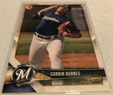 2018 Bowman Baseball Prospects Corbin Burnes Milwaukee Brewers base card #BP-132