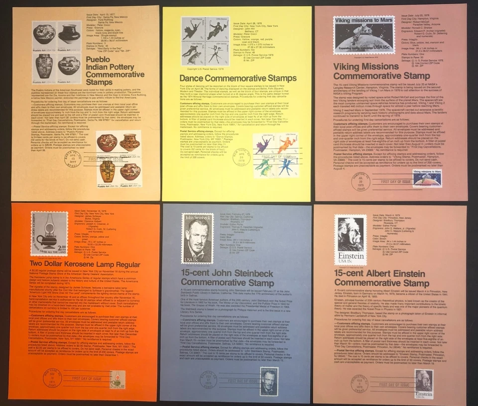 1977 1978 1979 VF+ Official First Day Souvenir Page Pages COMPLETE Sets $220 Cat - Image 2 of 2