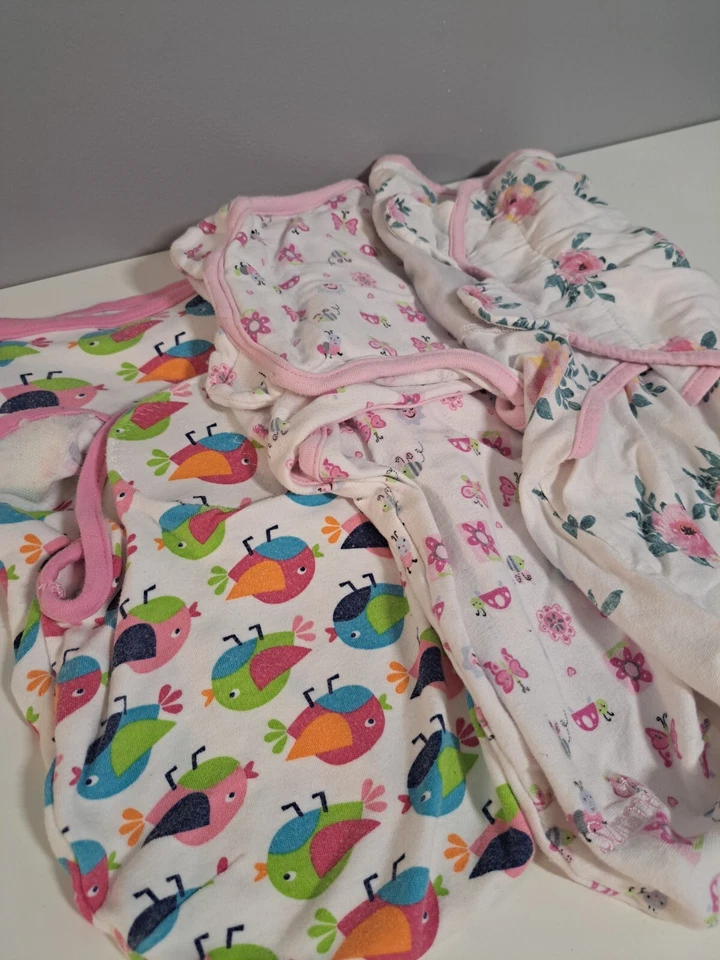 Lote de 3 panos para bebês meninas rosa pequeno e médio - Imagem 2 de 3