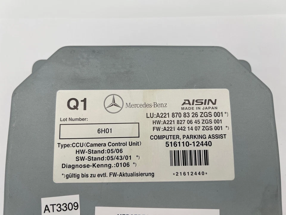 Módulo de control de cámara de reversa de visión trasera OEM 07-14 Mercedes-Benz W221 S550 CL550 Foto 2 de 4
