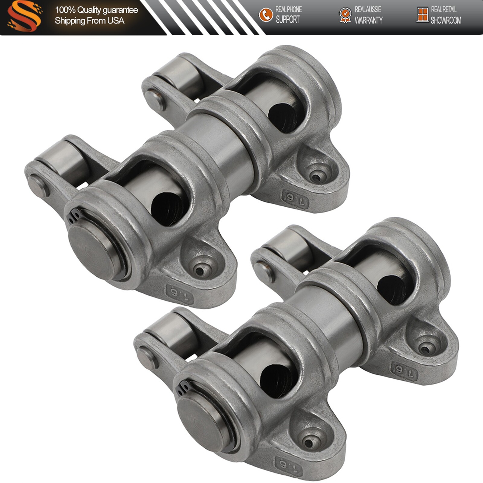 Steel Roller Rocker Arms for Chevy SBC 350 1.6 Ratio 3/8