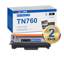 TN760 2Pack BK Toner Cartridge Replacement For Brother HL-L2390DW DCP-L2550DW