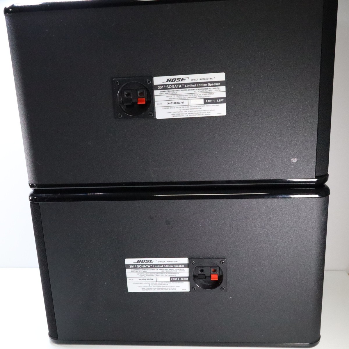Bose 301 Sonata Direct Reflecting Pair Bookshelf Speakers Black 