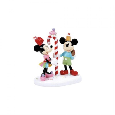 Dept 56 MICKEY AND MINNIE SHARE A TREAT Disney Village 6013666 NEW Peppermint