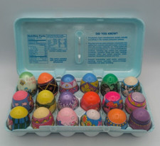 18 Vintage 1980s Easter Plastic Egg Shaker Musical Instrument Carton Grandma
