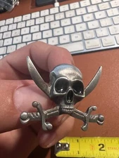 Cross Bone Swords Skull Pin Pirates  Caribbean Gothic Jewelry Death Metal, #11