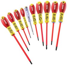 Expert By Facom E160912 10 Piece VDE Insulated Screwdriver Set – Made in France