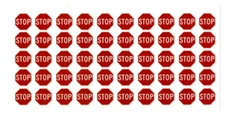 Stop Sign Stickers | 50 decals | 0.5" octagon shape | outdoor durable