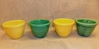 4 BAUER RAMEKIN CUSTARD CUPS 5 oz RINGWARE 2 YELLOW 2 GREEN MARKED USA #914 VGC!
