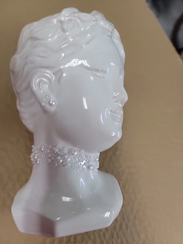 Vintage Milk Glass Vase Womens  Head