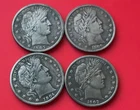 Nice 4PC Barber Half Dollar 50c High Grade A++++