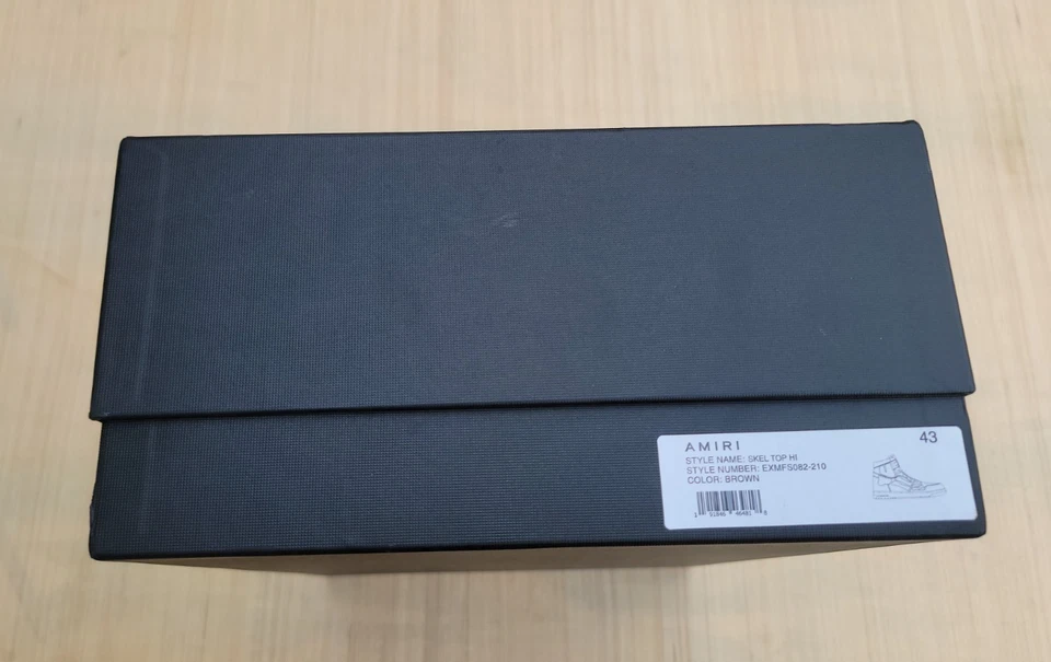 Empty AMIRI Shoe Box with Lid & Lacet, Black Logo Packaging Replacement 15x11x6" - Image 4 of 4