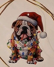 Bulldog Christmas Ornament - Acrylic English Bulldog Ornament