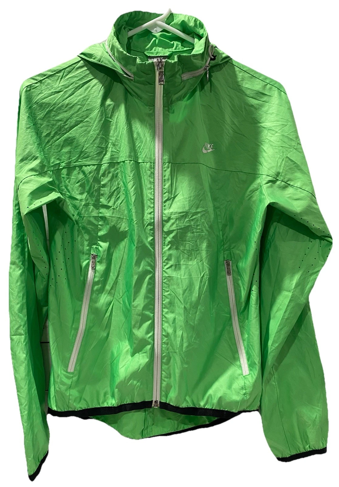 Nike Sportswear Women’s Size Small Bright Green Light Weight Jacket Hoodie READ