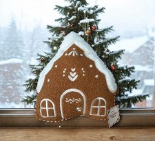 2025 Target Bullseye Gingerbread House Shaped Throw Pillow Christmas NEW