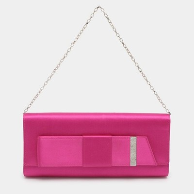 Dolce Gabbana Clutch Miss Bow Rosa Satin Kette