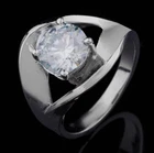 2 Ct Vvs1:Ice White Round Real Moissanite Engagement Ring Sterling Silver Size 7
