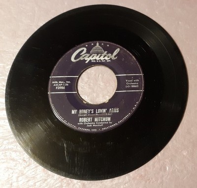 Robert Mitchum My Honey's Lovin' Arms/Thunder Road Capitol Record 7'' Vinyl 45rpm